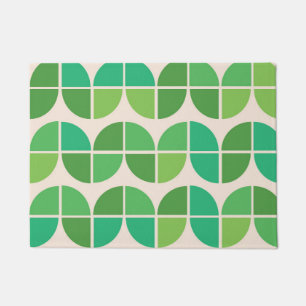 Felpudo Patrón moderno de mediados de siglo con verde geo