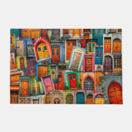 Felpudo Patrón moderno de puertas antiguas de bienvenida