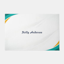 Patrón moderno verde y amarillo con Rótulo Persona