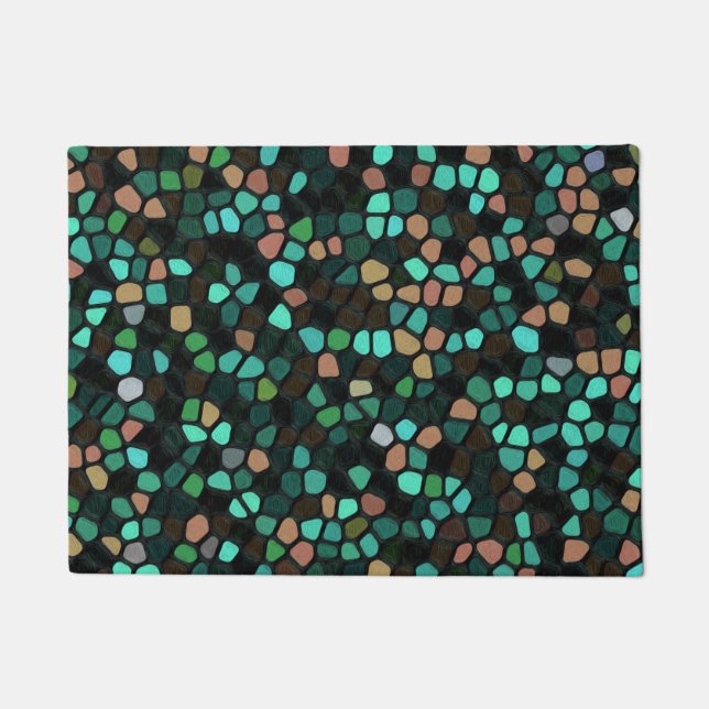 Felpudo Patrón mosaico multicolor (Anverso)