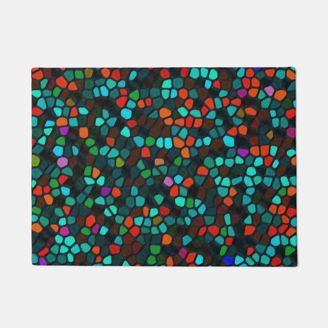 Felpudo Patrón mosaico multicolor (Anverso)