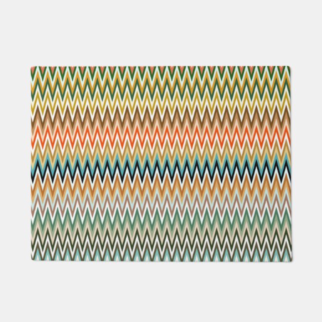 Felpudo Patrón Multicolorizado de Zigzag (Anverso)