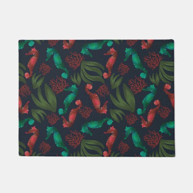 Felpudo Patrón náutico Hija marino azul (Anverso)