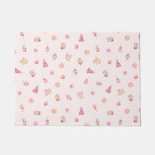 Felpudo Patrón Navideño Rosa Acogedor