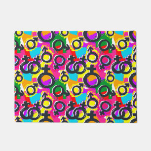 Felpudo Patrón neón de género del orgullo gay