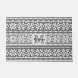 Felpudo Patrón nórdico de suéter de copo de nieve personal