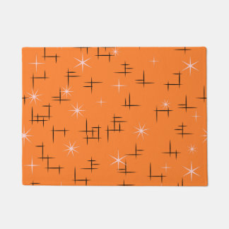 Felpudo Patrón retro fondo Naranja