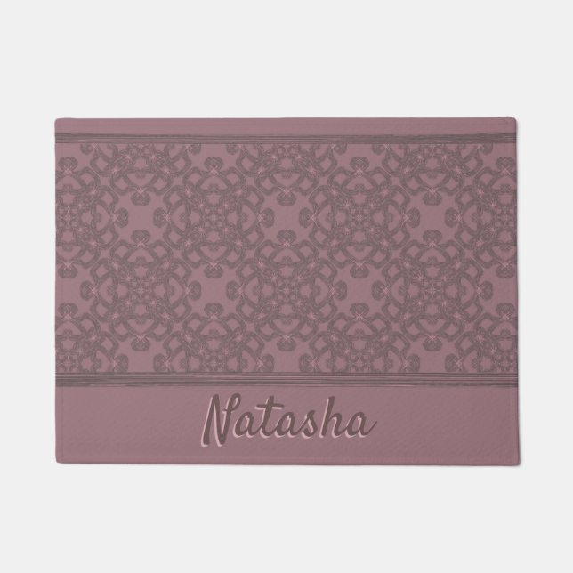 Felpudo Patrón Rosa de polvo personalizado (Anverso)