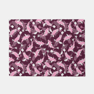 Felpudo Patrón rosa y púrpura - Koi Fish