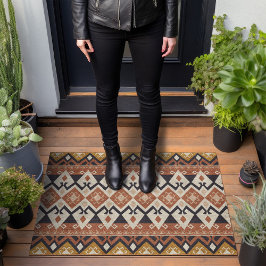 Felpudo Patrón tribal moderno mostaza amarillo