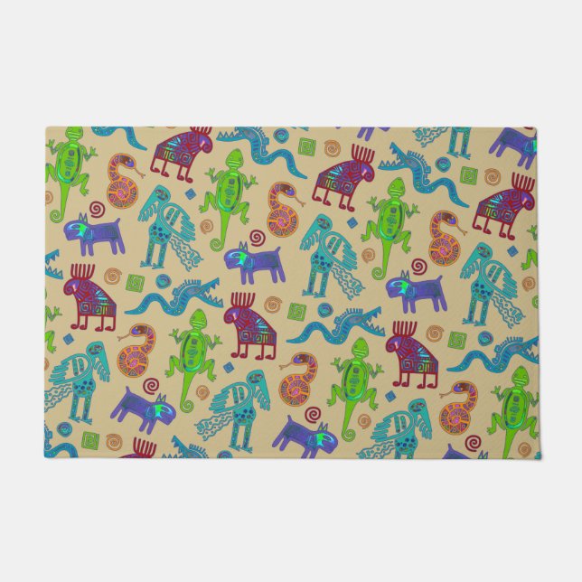 Felpudo Patrón tribal primista de cultura africana mexican (Anverso)