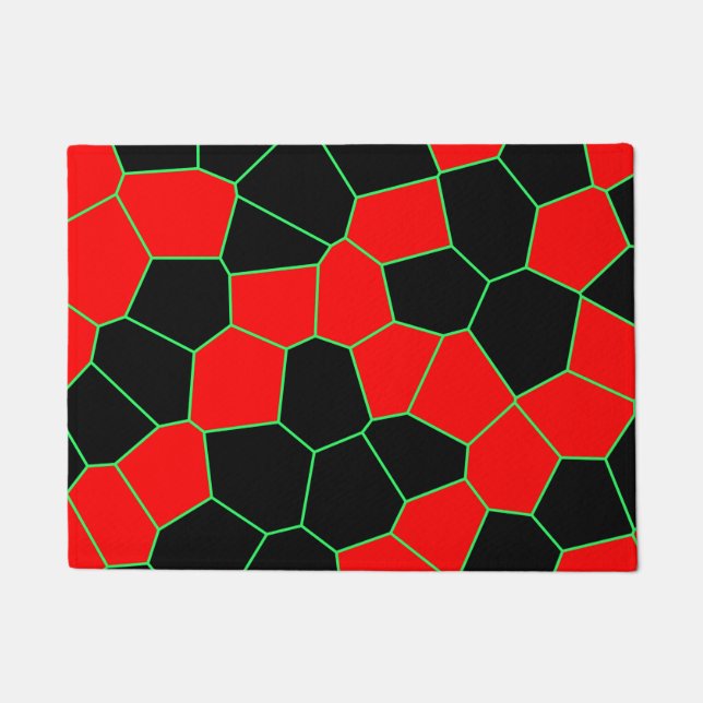 Felpudo Patrón único verde rojo negro (Anverso)