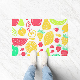 Felpudo Patrón vibrante de frutas coloridas