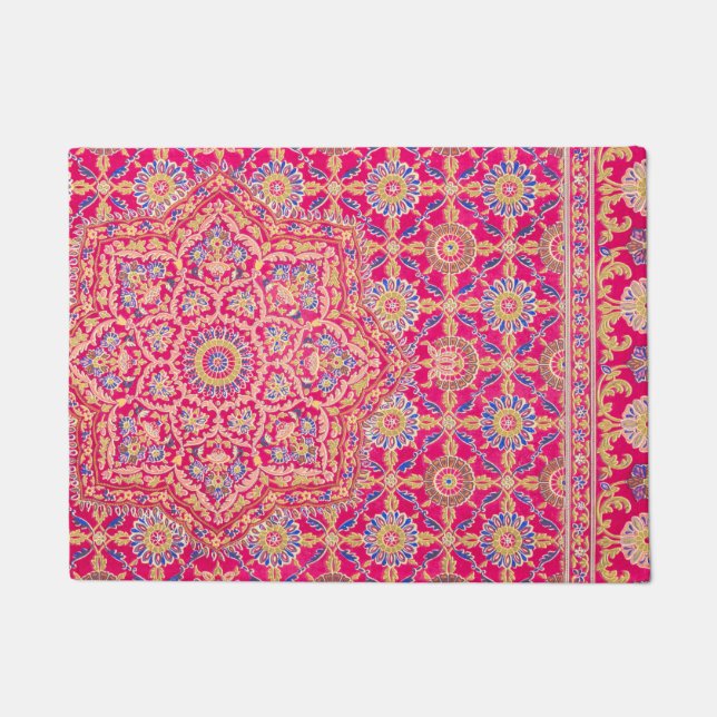 Felpudo Patrón vintage de bordado indio (Anverso)