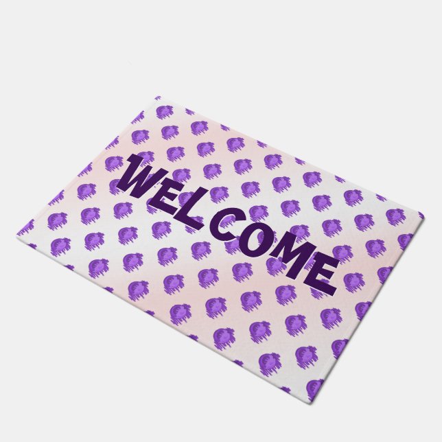 Felpudo Patrones de frutas Blueberries y Crema (Angular)