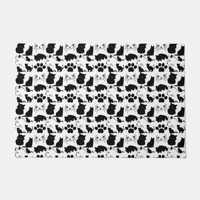 FELPUDO PATRONES DE GATOS NEGROS (Anverso)