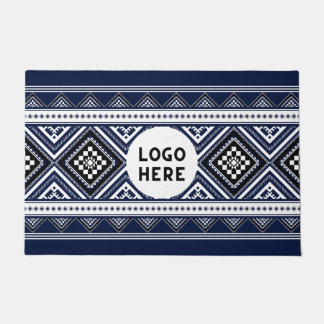 Felpudo Patrones geométricos étnicos abstractos de negro c