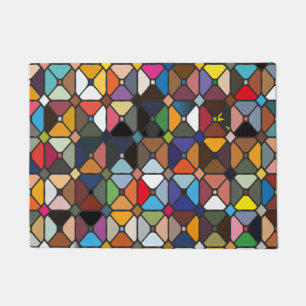 Felpudo Patrones geométricos multicolores con formas oct