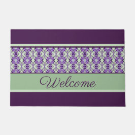 Felpudo Patterado Con La Bienvenida Purples