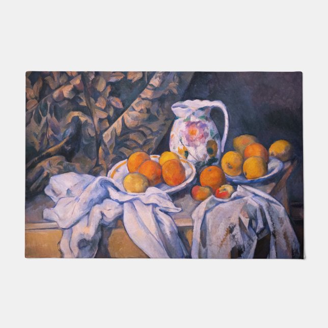 Felpudo Paul Cezanne - Todavía la vida con una cortina (Anverso)