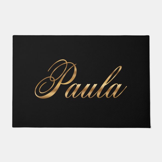 Felpudo Paula gold Design Lettering Türmatte (Anverso)