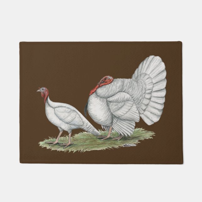 Felpudo Pavos White Holland (Anverso)