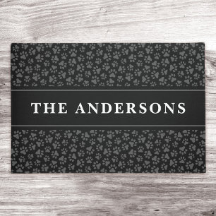 Felpudo Paw imprime el apellido de la familia o el nombre