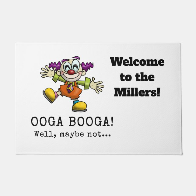 Felpudo Payaso Personalizado lindo busca abrazo (Anverso)