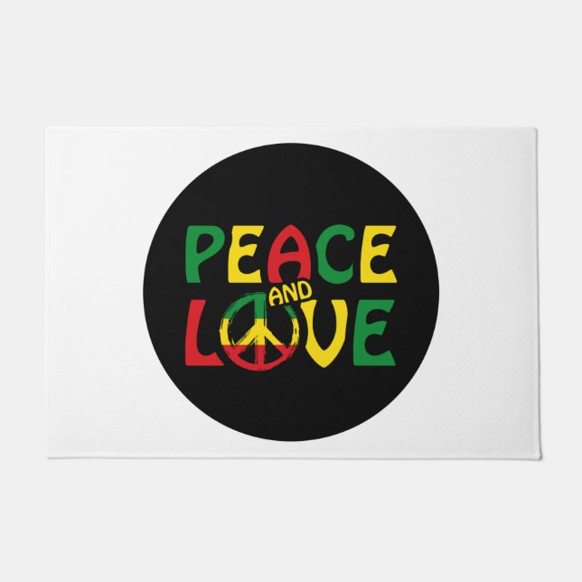 Felpudo PEACE and LOVE, reggae style (Anverso)