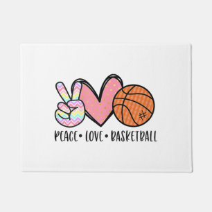 Felpudo Peace Love Basketball Heart for Women Adolescentes