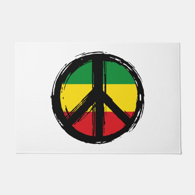 Felpudo Peace Symbol with reaggae style (Anverso)