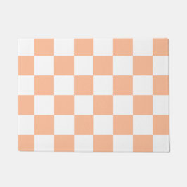Felpudo Peach Fuzz Checkered Gingham Pattern