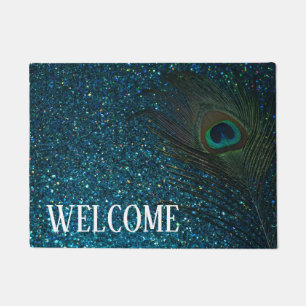 Felpudo Peacock Purpurinoso Aqua