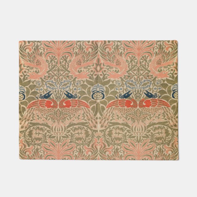 Felpudo Peacock Y Dragón (1878) De William Morris (Anverso)