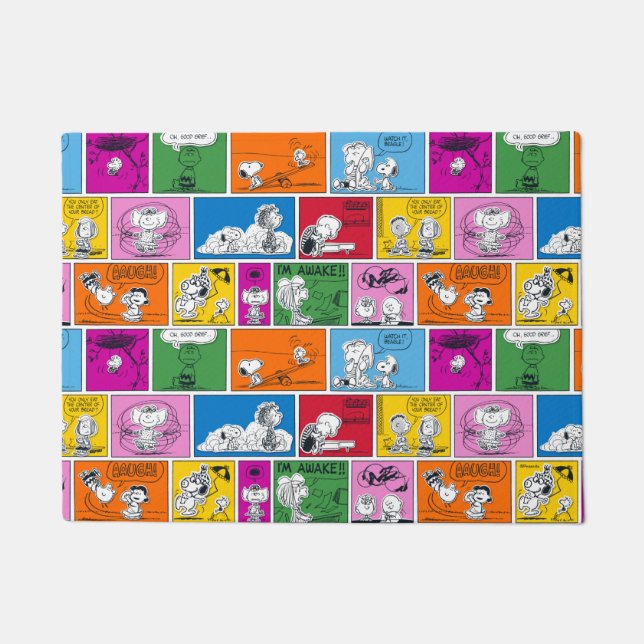 Felpudo PEANUTS | Patrón de historietas clásico (Anverso)