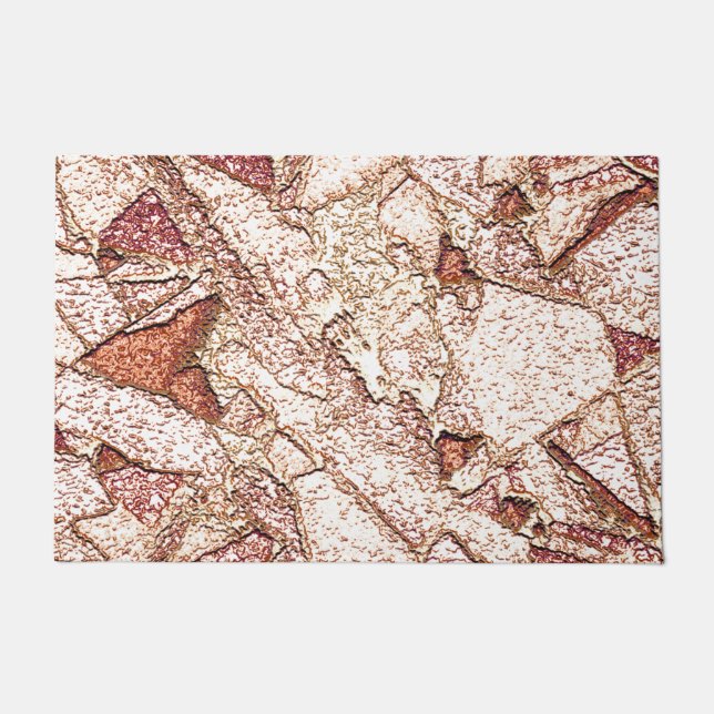 Felpudo Pedra áspera em marrom claro cremoso (Anverso)