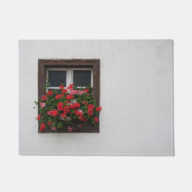Felpudo Pelargonium Rojo y Rosa (Anverso)