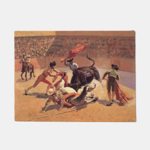 Felpudo Pelea de toros en México (por Frederic Remington)