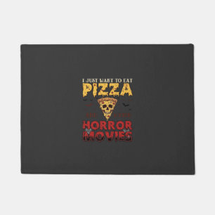 Felpudo Películas de terror de pizza Halloween Calavera Mu