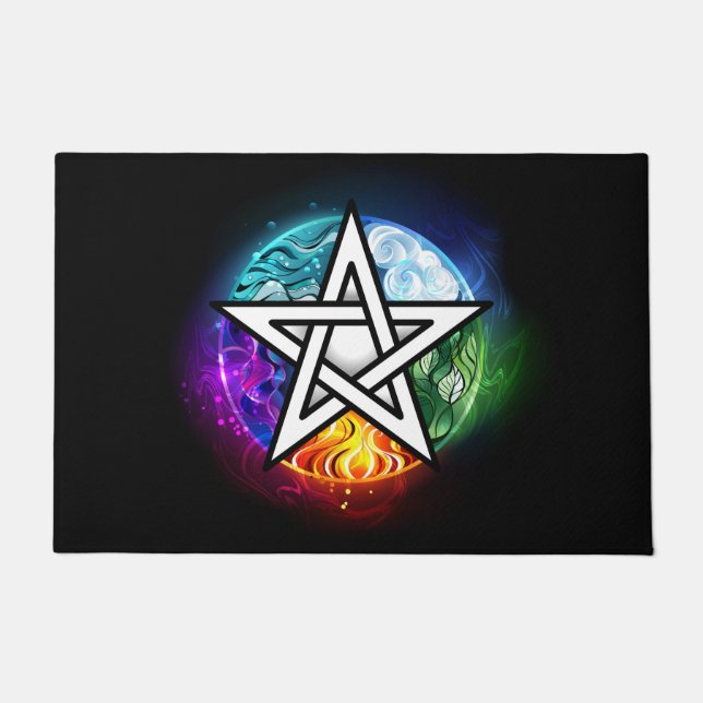 Felpudo Pentagrama de Wiccan (Anverso)