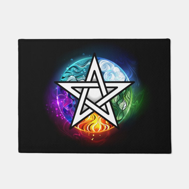 Felpudo Pentagrama de Wiccan (Anverso)