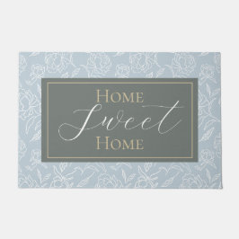 Felpudo Peonies Sketed Dusty Blue