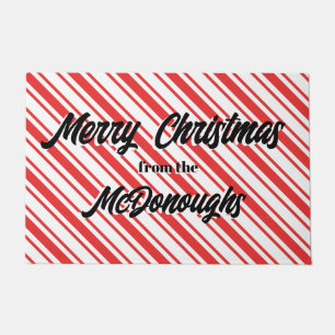 Felpudo Peppermint Stripe Feliz Navidad