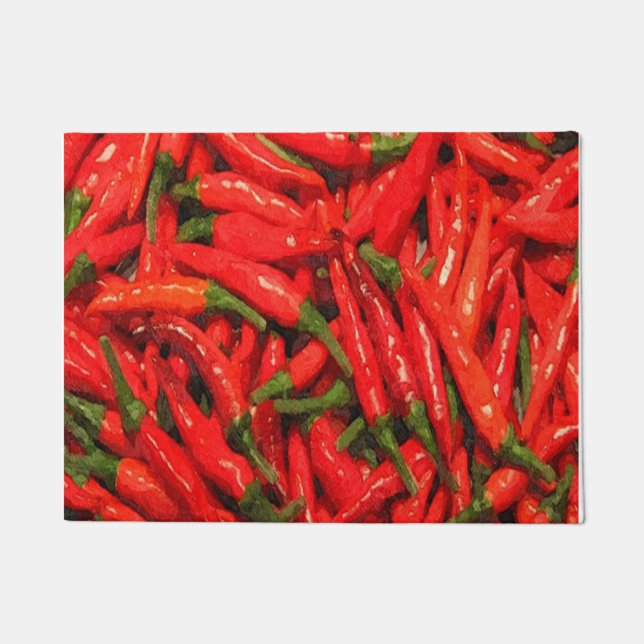 Felpudo Peppers de Chili Rojo (Anverso)