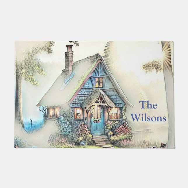 Felpudo Pequeña Cabaña En El Bosque - Escapada Encantadora (Anverso)