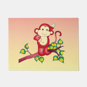 Felpudo Pequeño Doormat dulce del animal de Red Monkey