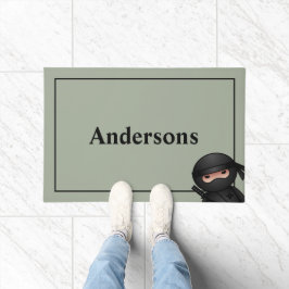 Felpudo Pequeño guerrero de Ninja en verde sabio