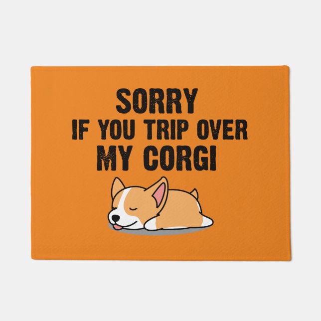 Felpudo Perdón si tropiezas con mi corgi (Anverso)