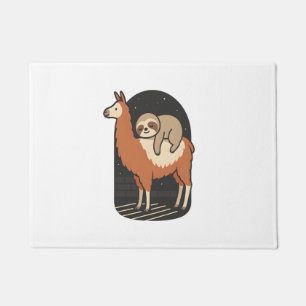 Felpudo Perezoso montando una llama