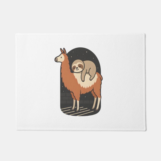 Felpudo Perezoso montando una llama (Anverso)
